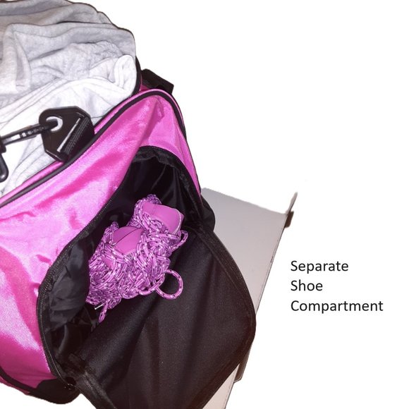 25" Pink Duffle Bag Gym Bag - Travel Bag - Carry-On Bag - Overnight Bag - Picture 4 of 11